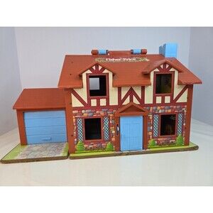 Fisher Price Brown Tudor Dollhouse 1980 #952 House Only, No Furniture Or People